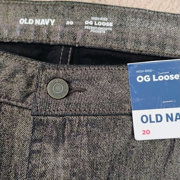 Woman's Jeans Black Denim Metallic finish size 20 - Picture 8 of 9